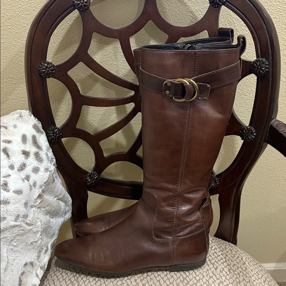 Alberto Fermani Brown Leather Riding Boots Equestrian details 38.5 Made in Italy - Picture 1 of 10